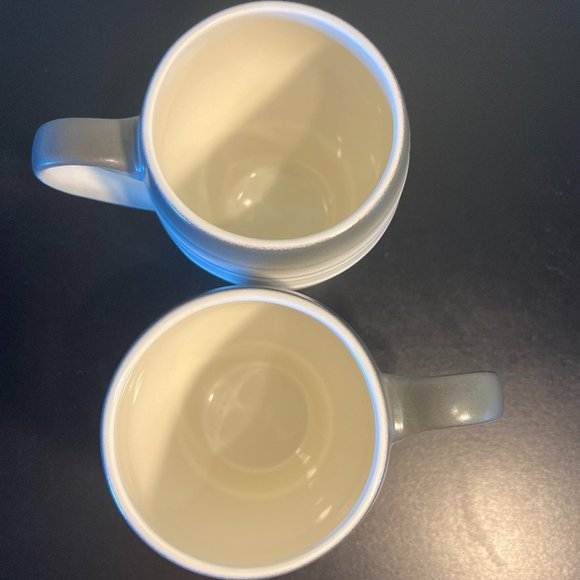 Set of 2 Mikasa SWIRL OMBRE GRAPHITE Tapered Embossed Ribbed Stoneware Mugs - Picture 5 of 8